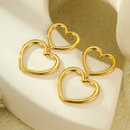 Heart Tassel Stud Earrings