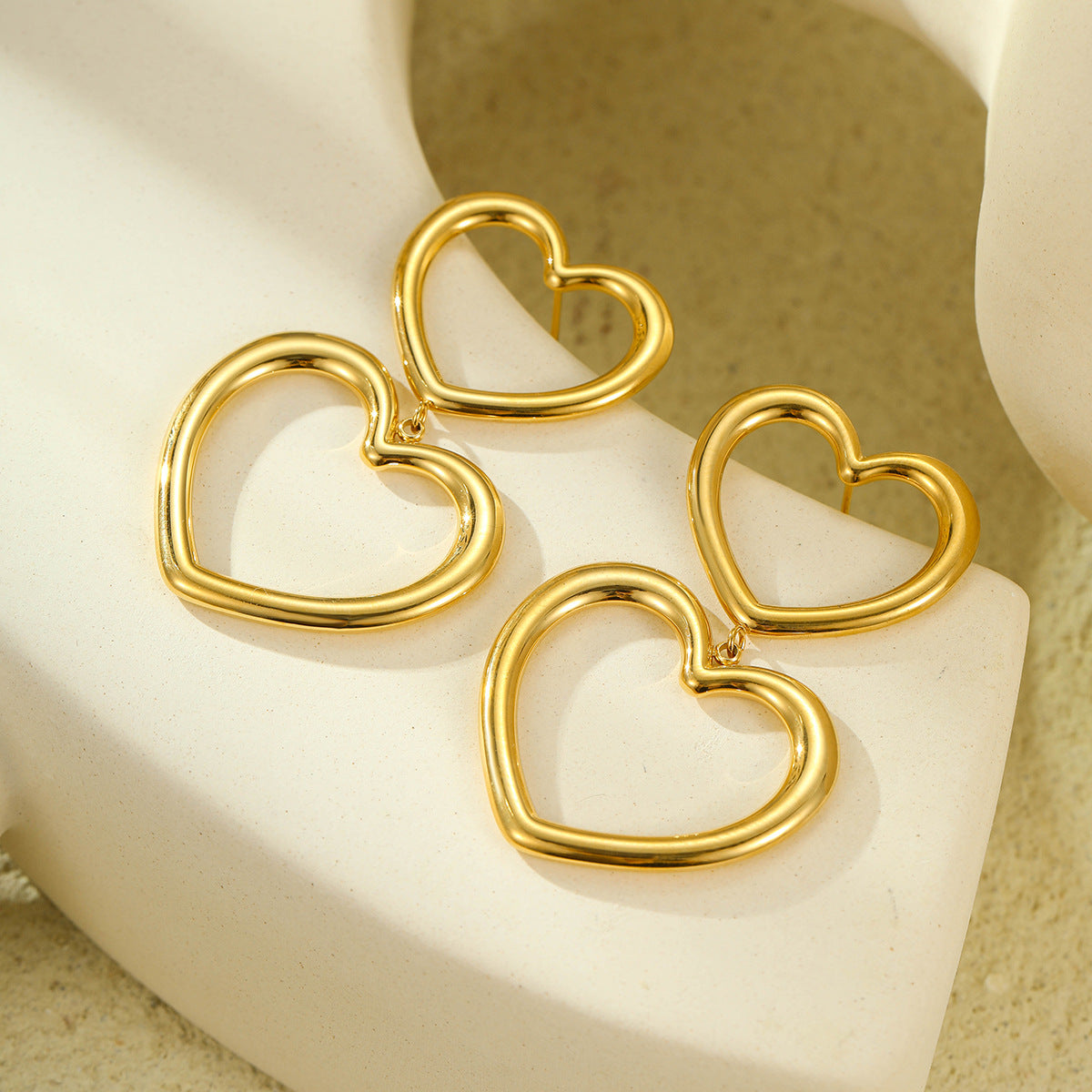 Heart Tassel Stud Earrings