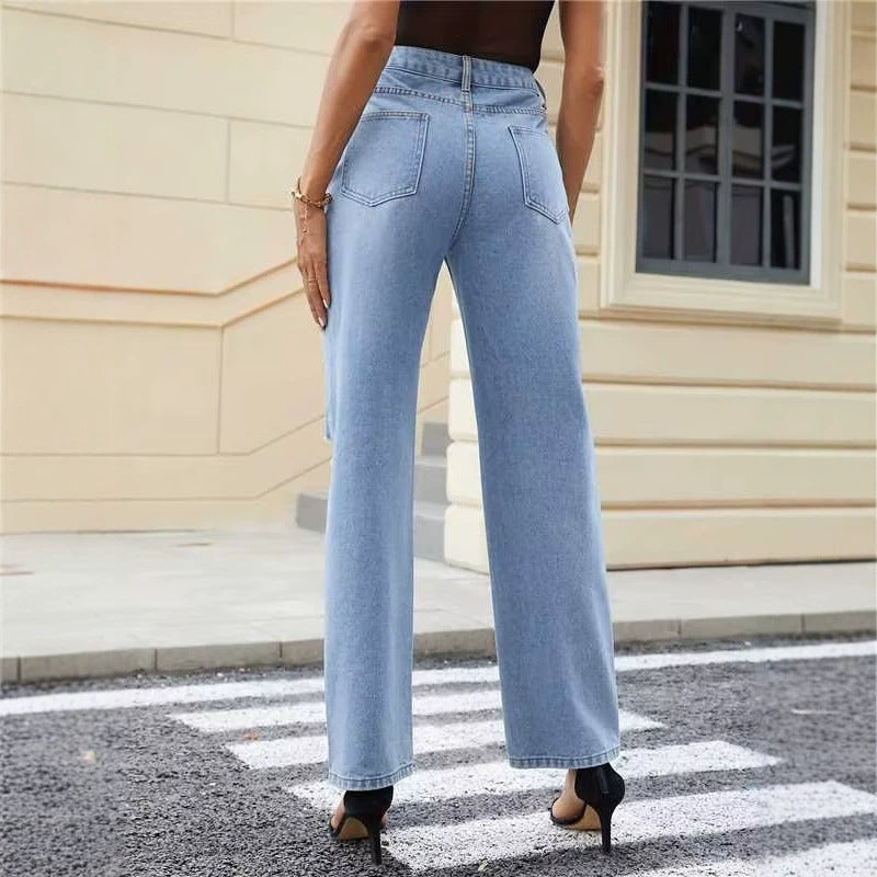 All Match Casual High Waist Ripped Women Jeans