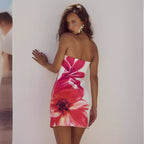 Floral Strapless Bodycon Mini Dress
