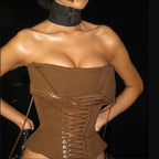 's Advanced Design Boning Corset Lace Up Corset Tube Top