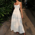 Pleated Spaghetti-Strap Maxi Dress