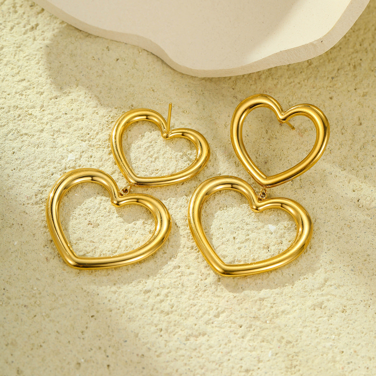 Heart Tassel Stud Earrings