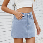 Washed Denim Skirt