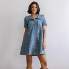 Casual Leopard Print Slim Fit Short Sleeved Denim Dress