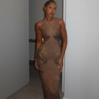 Women's Backless Halter Dress