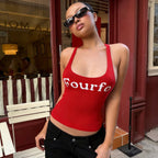 Women's Graphic Knitted Vest Top