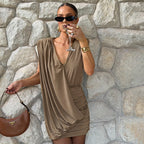 Women's Pleated Sleeveless Dress