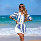 Navy Blue Cover Up Swimwear