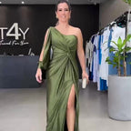Cinched-Waist Slim Fit Evening Maxi Dress