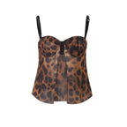 Women's Autumn Camisole Leopard Print Short Top