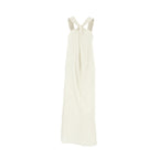 Beige Halter Ankle-Length Dress
