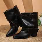 Women's Pointed-Toe Mid-Calf Boots