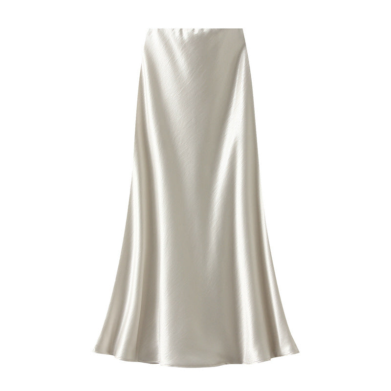 Silky Glossy Fishtail Skirt for Women Autumn High Grade