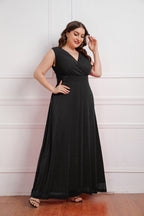 Plus Size Summer Sleeveless V-Neck Maxi Dress