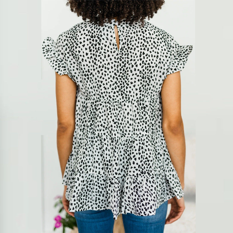 Women's Clothing Shirt Women Small Floral Short Sleeve Swing Women Top Sweet Arrival Shirt