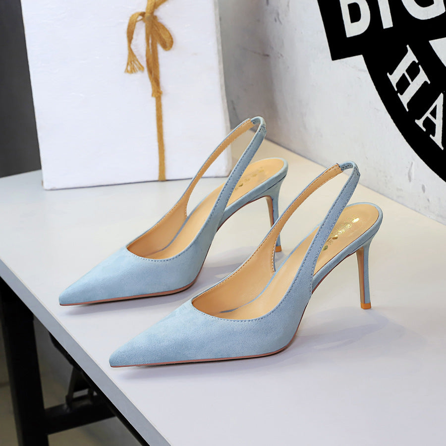 Women's Suede Pointed-Toe Stiletto Sandals