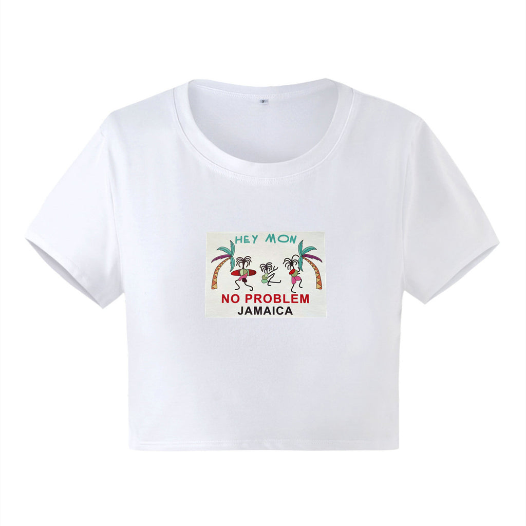 Women's No Problem Graphic Cropped T-Shirt