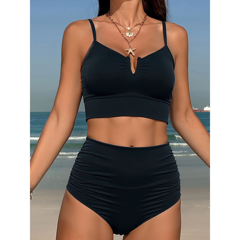 Solid Color Bikini Swimwear