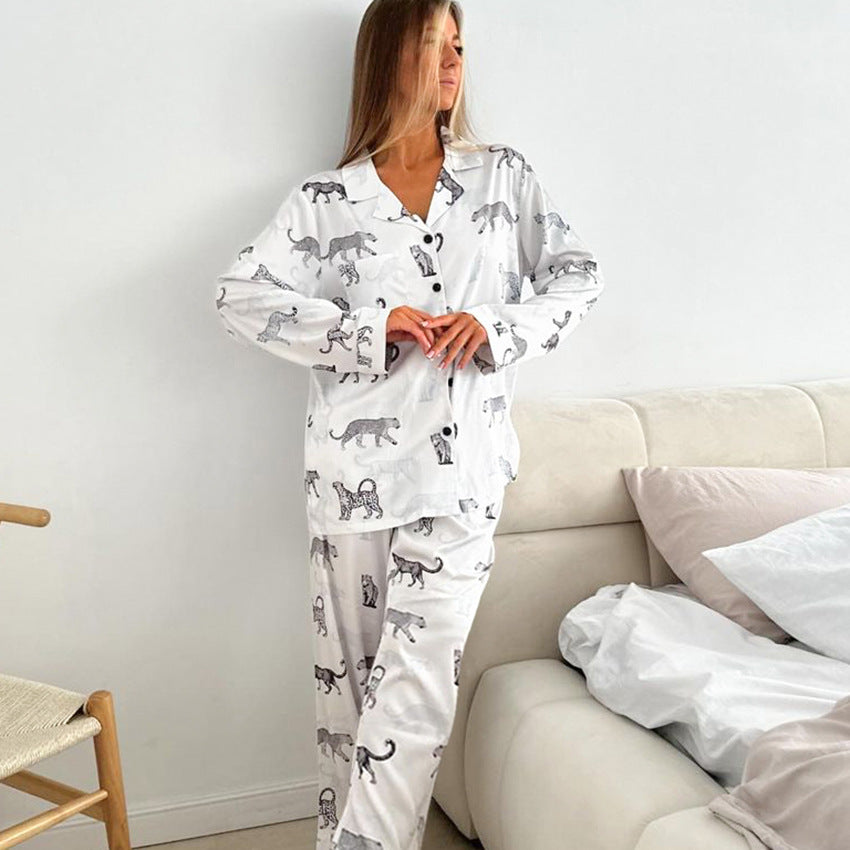 Satin Printed Pajamas Lingerie