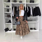 Autumn Leopard Print Big Hem Skirt