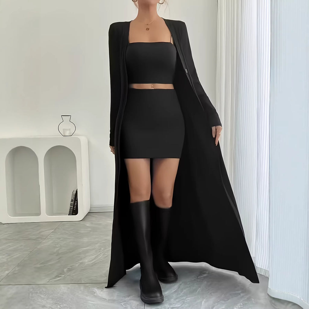 Women's Plus Size Long Knit Cardigan
