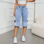 Women's Bow-Detail Cropped Denim Jeans