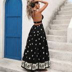 Maxi Swing Printed Halter Dress