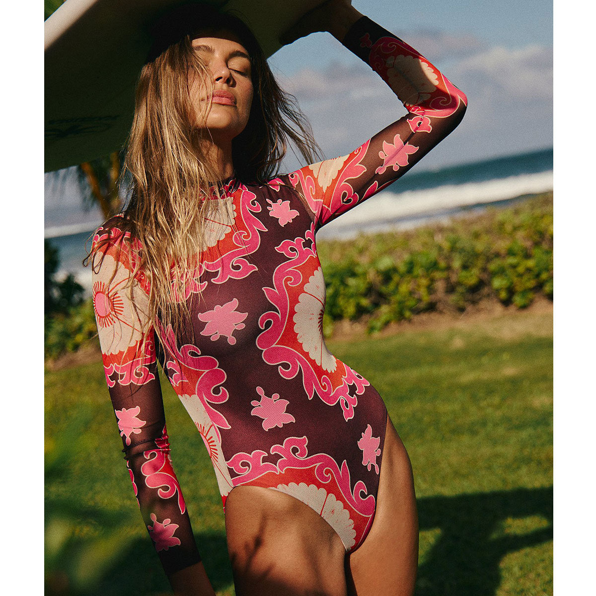 Printed Long Cover Up Swimwear