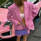 Pink Bow Blazer Set