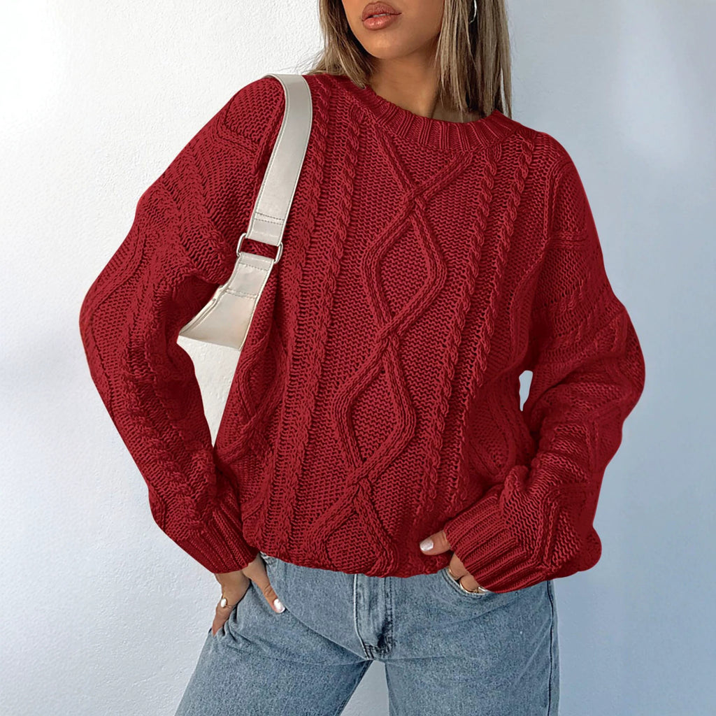 Women's Cable-Knit Crew-Neck Sweater