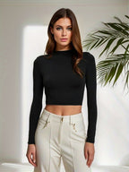 Women's Long-Sleeve Cropped Top