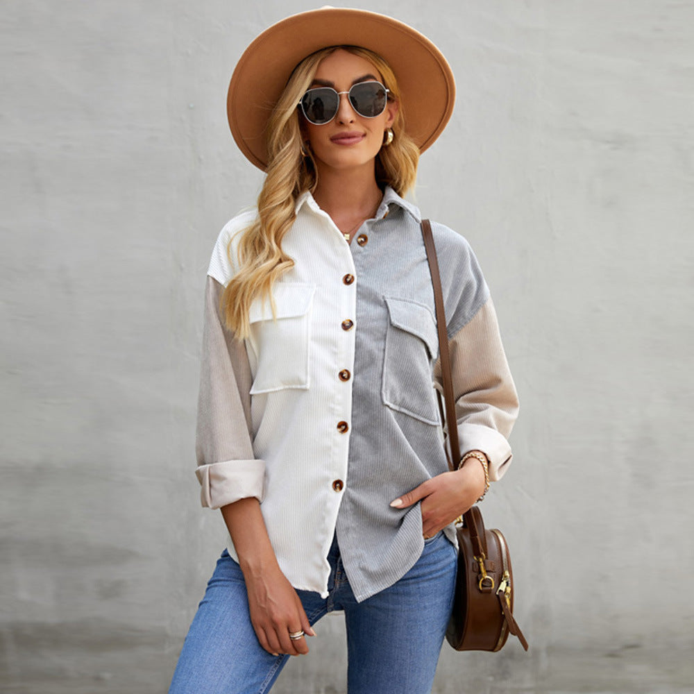 Women's Color-Block Polo Shirt – Relaxed Short Sleeve