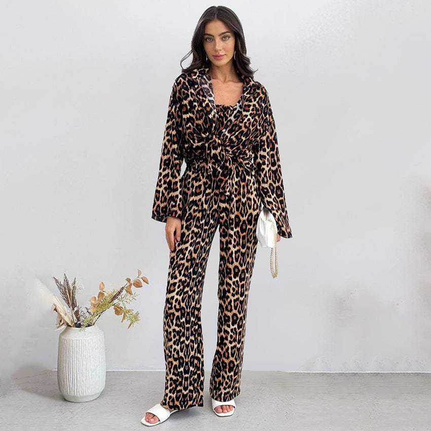 Autumn Leopard Pajamas Lingerie