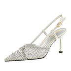 Women's Mesh Pointed-Toe Stiletto Sandals