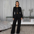 Women Wear High End Gold Buckle Office Business Set