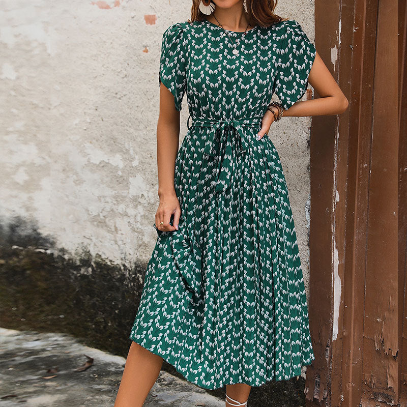 Floral Print Short-Sleeve Dress