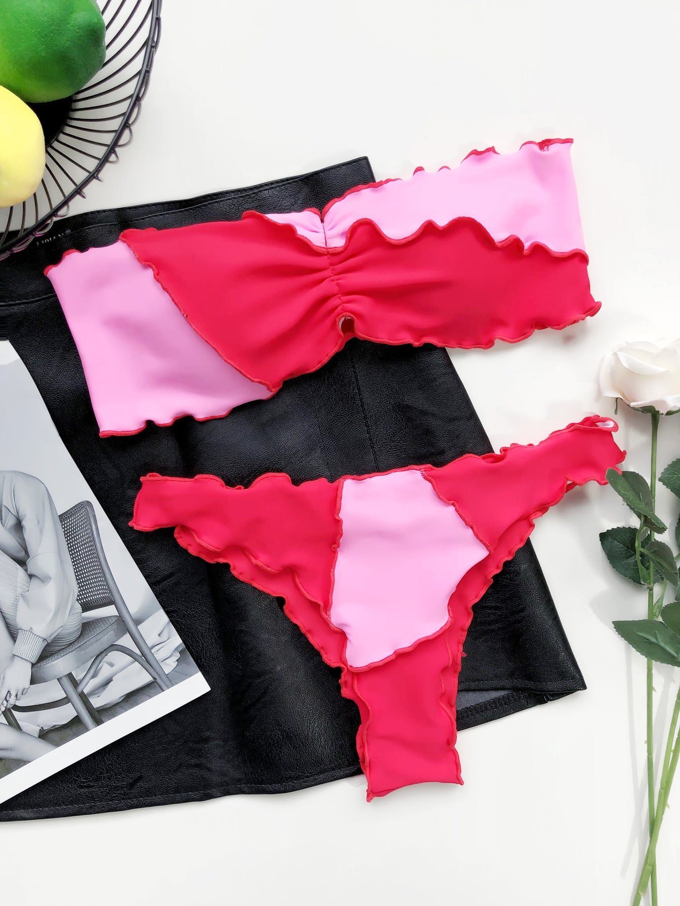Patchwork Wrapped Bikini Swimwear