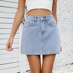 Washed Denim Skirt