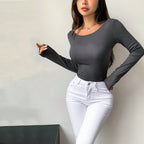 Women Slim T Shirt Bare Back Beautiful Back