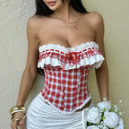 Women's Lace-Up Boned Tube Top