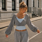 Women's Gray Ruched Camisole & Shorts Set