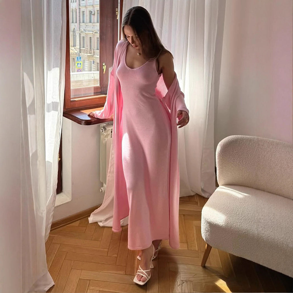 Knitted Cardigan & Slip Dress Set