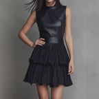 Women's Pleated Ruffled Dress