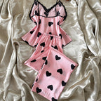 Heart Print Pajama Set