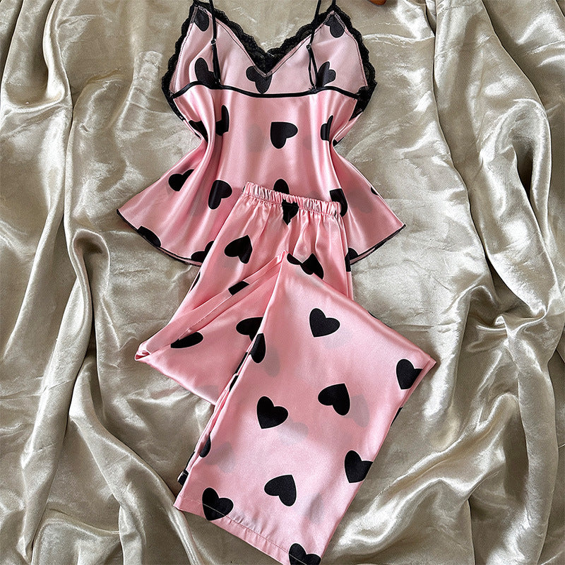 Heart Print Pajama Set