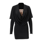 Women's Ruched Cowl-Neck Mini Dress