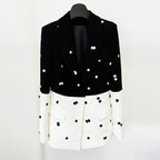 Black and White Color Matching Suit