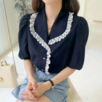 Loose Lazy Relaxed Fit Short Sleeved Shirt Korean High End