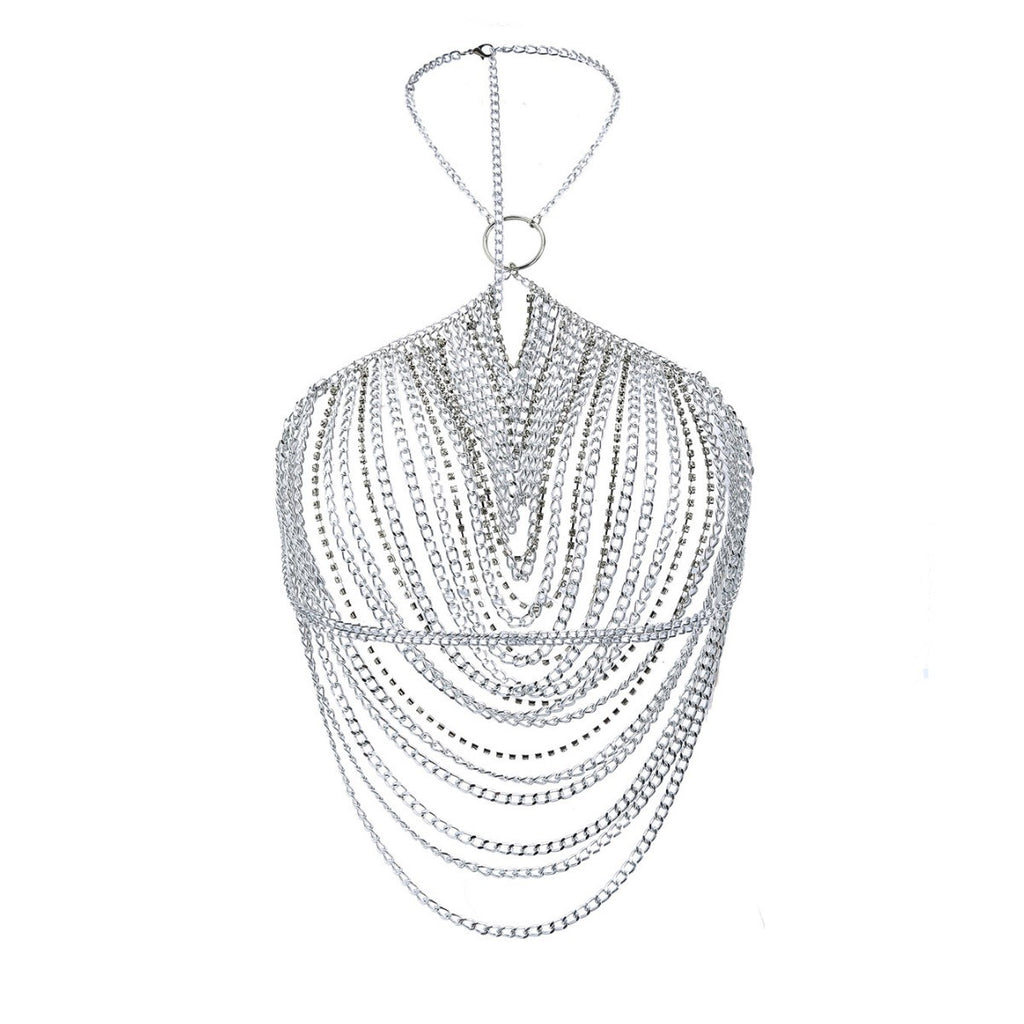 Multi Layer Body Cha Wrapped Chest Backless Chest Necklace 's